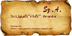 Szijgyártó Aranka névjegykártya